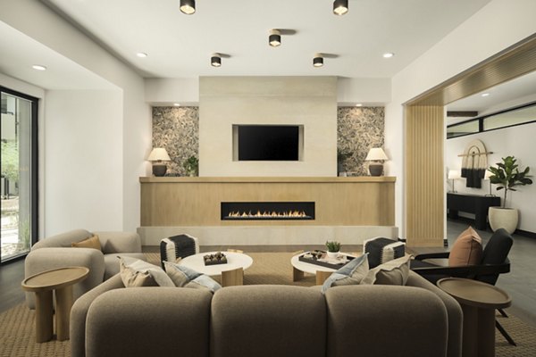 Elegant clubhouse with modern decor at Smith + Rio Apartments, offering luxury amenities for residents to enjoy in style