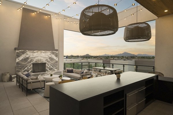 rooftop deck at Smith + Rio Apartments