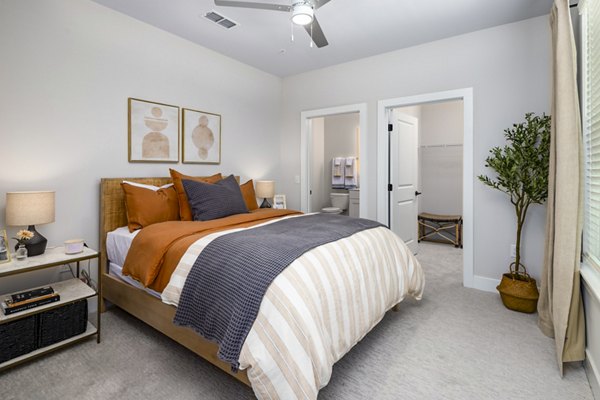 Modern bedroom with ocean views at Soundwater Apartments
