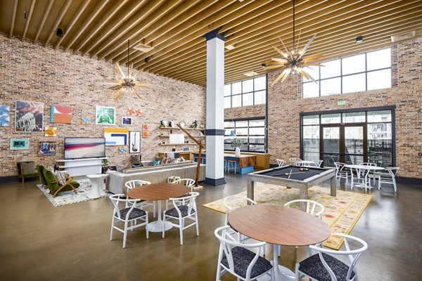 Modern clubhouse with sleek design at Soundwater Apartments in luxury surroundings