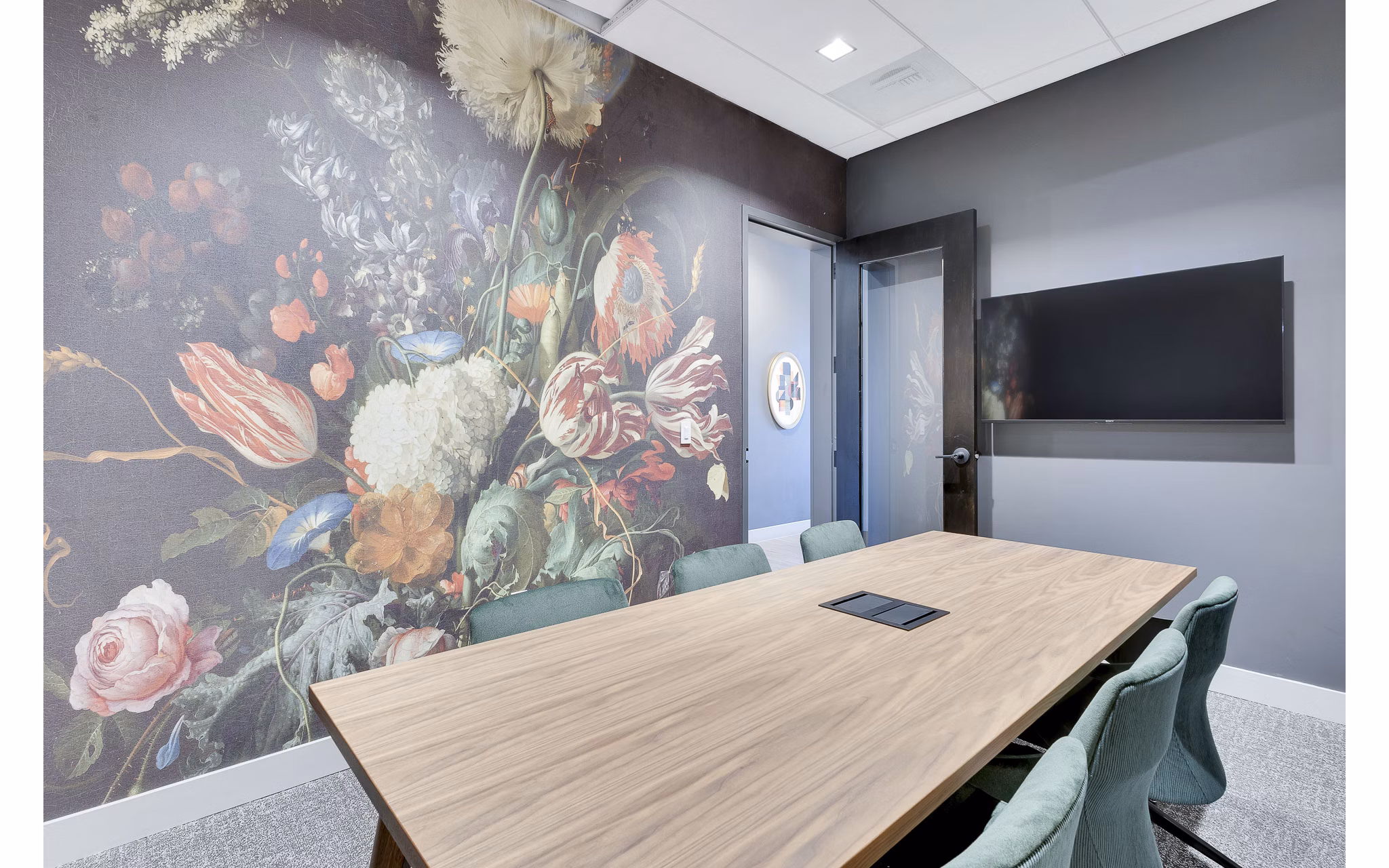 Clubhouse with modern furnishings and cozy seating at The Dorsey Apartments
