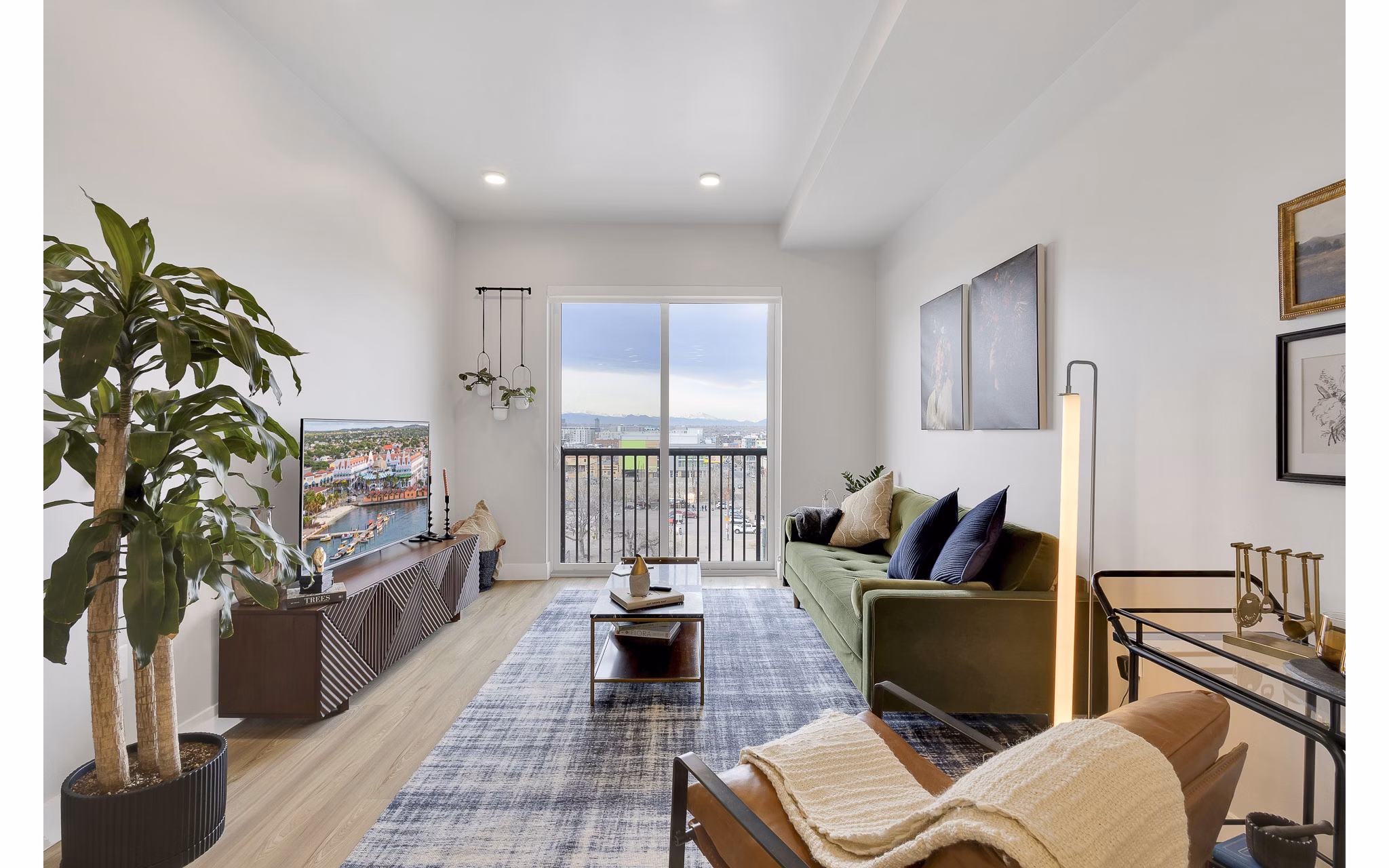 Clubhouse with modern design and cozy seating areas at The Dorsey Apartments