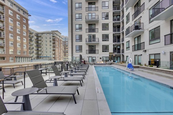 A rooftop pool with city views at The Dorsey Apartments, luxury living near downtown Miami