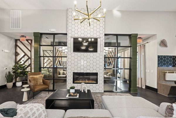 living room at Elan Research Park Apartments