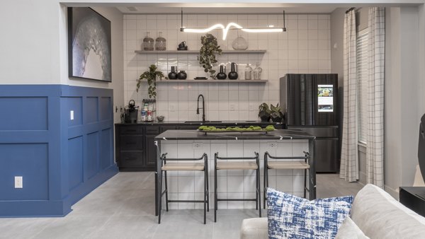 Clubhouse featuring modern design and stylish seating at The Slate Apartments