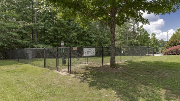 Leash-free dog park with agility equipment at The Slate Apartments for pet-friendly fun