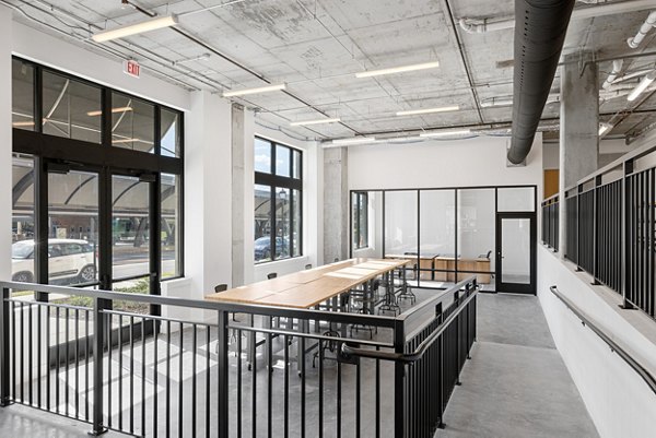 Home office with modern design at Ann Street Lofts Apartments