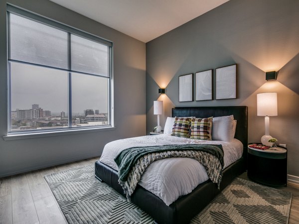 Spacious bedroom with modern decor at 3700M Apartments, offering luxury living in the heart of the city