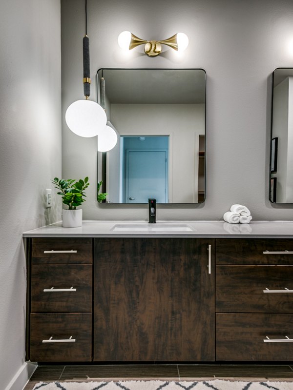Modern bathroom with sleek fixtures at 3700M Apartments