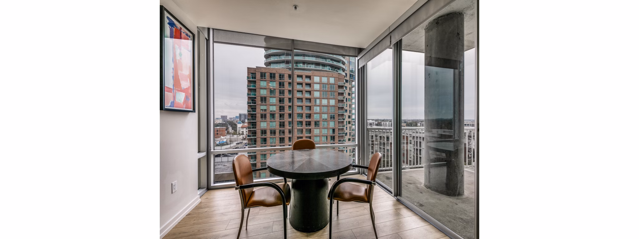 Elegant dining area with modern furnishings at 3700M Apartments, a luxury property managed by Greystar in Dallas