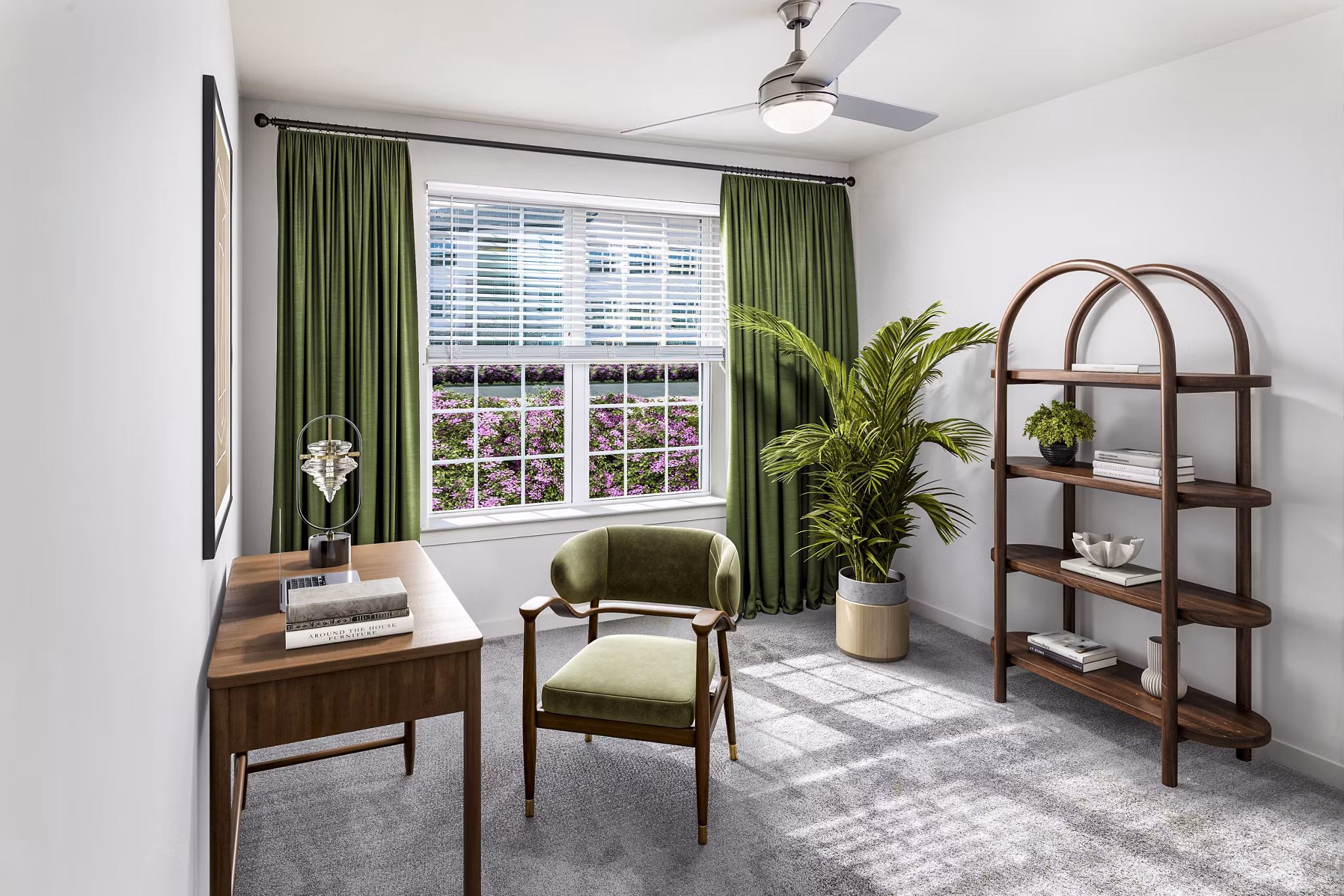 Bedroom featuring elegant decor and ample natural light at Elan Sweetwater Creek Apartments