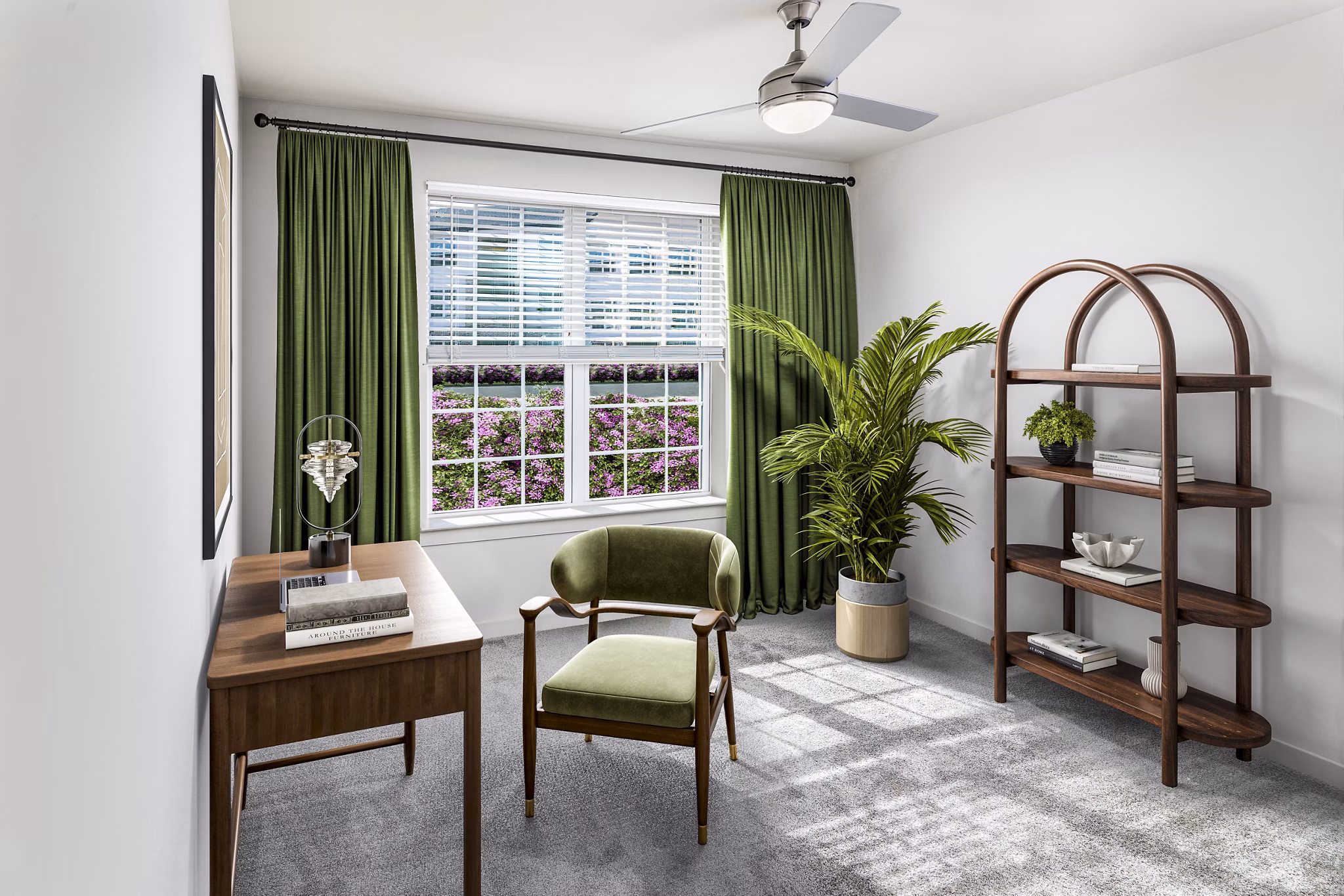 Bedroom featuring elegant decor and ample natural light at Elan Sweetwater Creek Apartments
