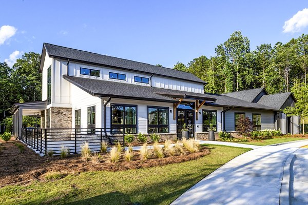 Clubhouse with modern design elements at Elan Sweetwater Creek Apartments, a luxury community with vibrant social spaces and amenities