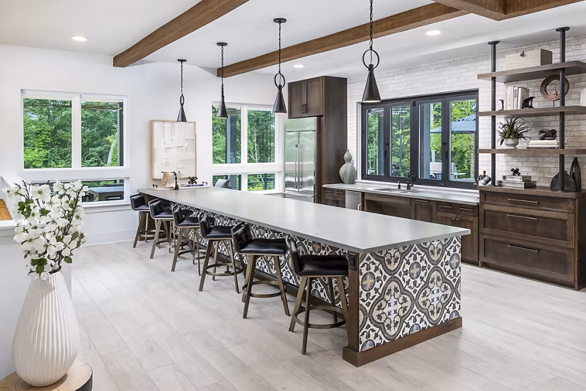 Clubhouse with modern design and spacious seating at Elan Sweetwater Creek Apartments
