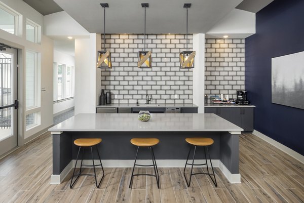 Contemporary clubhouse with stylish seating at Prose New Hope Apartments, perfect for socializing and relaxation in a modern luxury setting