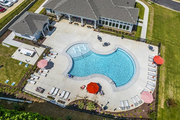 Resort-style outdoor pool at Prose New Hope Apartments, offering luxury relaxation and leisure for residents