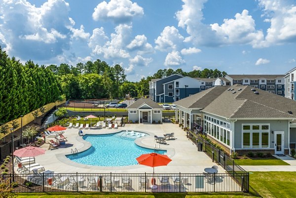 Sparkling outdoor pool at Prose New Hope Apartments, a luxury feature offering resort-style relaxation and leisure