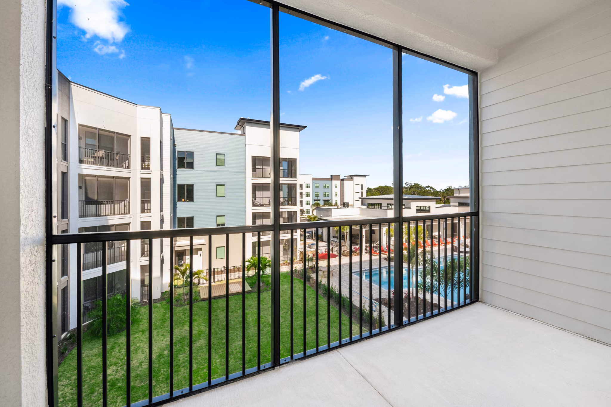 patio at The Pointe at Lakewood Ranch Apartments 