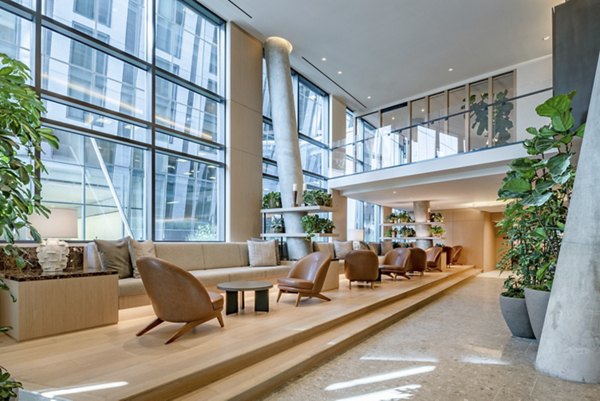 Elegant lobby with modern decor in The Hale luxury apartments