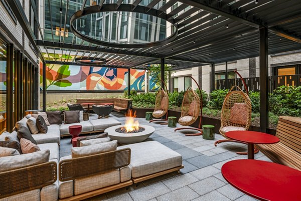 fire pit/patio at The Hale Apartments