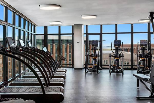 fitness center at The Metlo Apartments