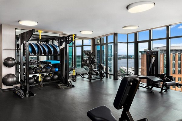 fitness center at The Metlo Apartments