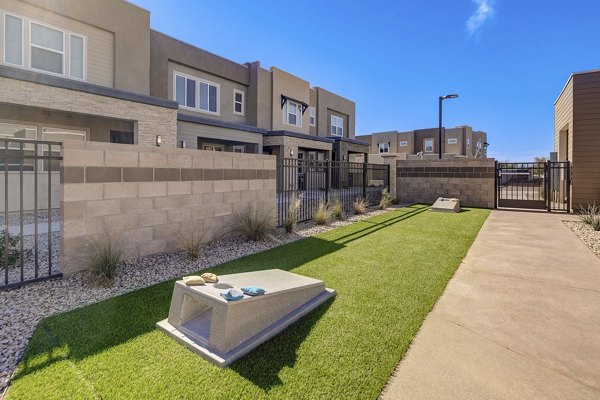 â€œDog park with agility equipment at Town Germann Apartments, a Greystar luxury communityâ€