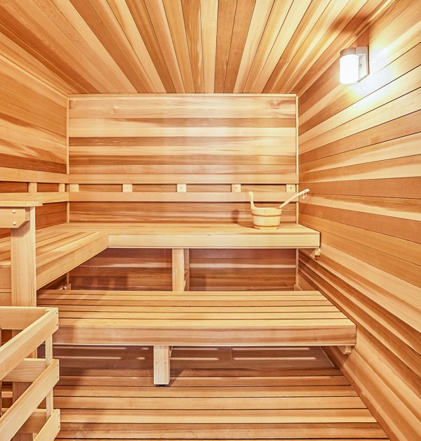 clubhouse sauna at Asbury Apartments