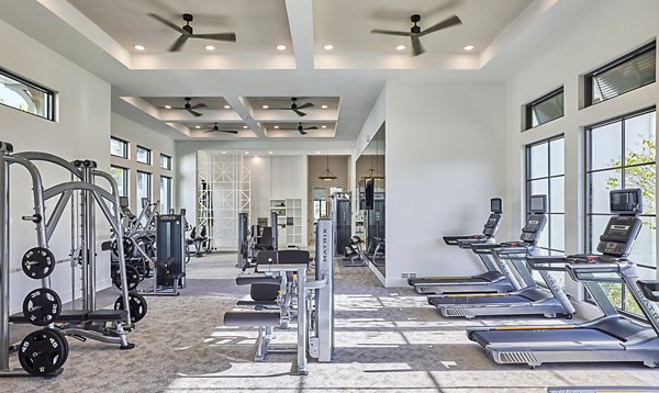 State-of-the-art fitness center featuring modern gym equipment at Asbury Apartments