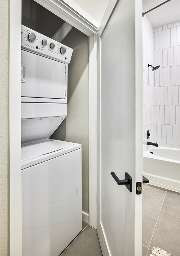 bath and laundry room at Asbury Apartments