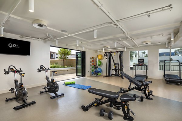 fitness center at Rae on Sunset Apartments