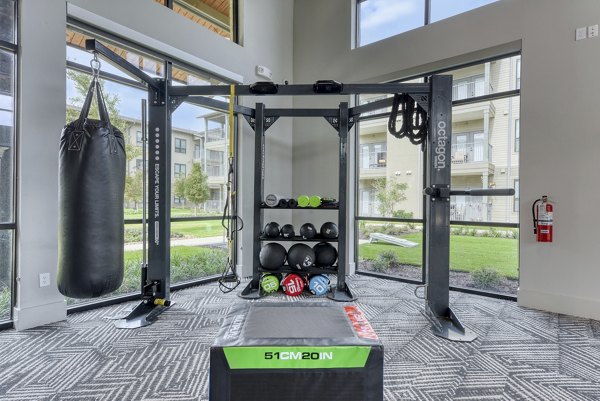 fitness center at Tacara Gruene Apartments