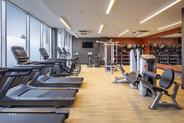 Modern fitness center with state-of-the-art equipment at 888 4th Street Apartments