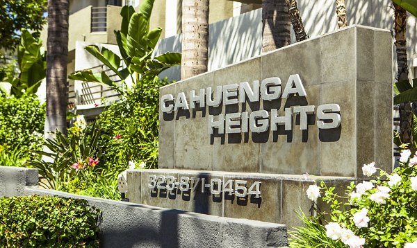 Cahuenga Heights Apartments: Modern signage outside luxury apartments in a prime location