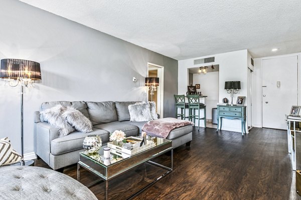 living room at The Fulton Apartments