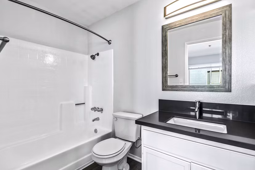 Modern bathroom with elegant fixtures at Nova Townhomes Apartments