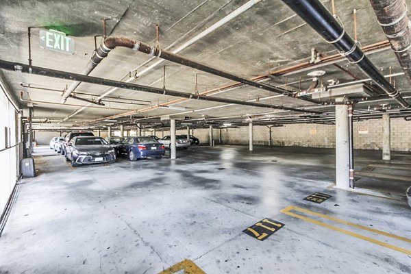 Covered parking garage at Nova Townhomes Apartments offering convenient and secure vehicle storage for residents