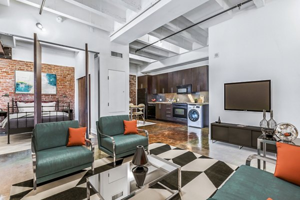 living room at South Park Lofts Apartments