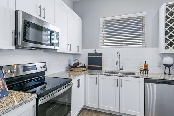 kitchen at The Gin Mill Apartments