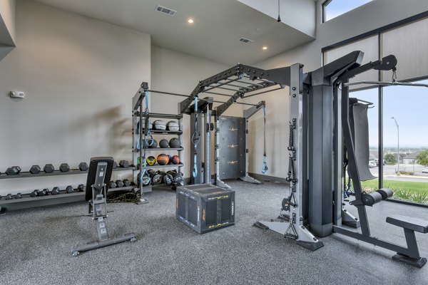 fitness center at Park at Stone Oak Apartments