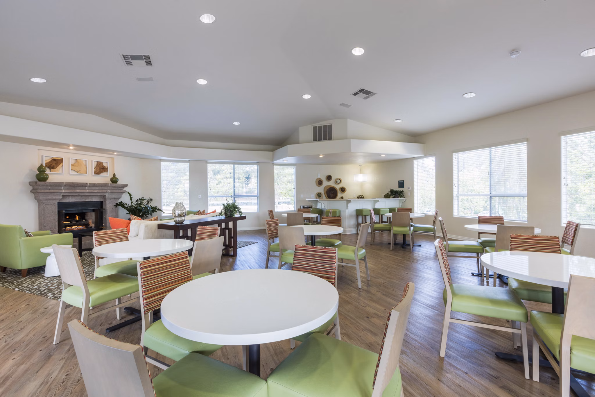 Luxurious clubhouse with modern design at Barcelona Apartments in the Greystar community