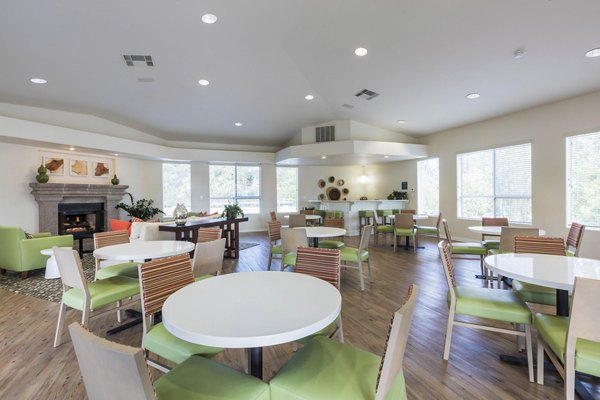 Luxurious clubhouse with modern design at Barcelona Apartments in the Greystar community