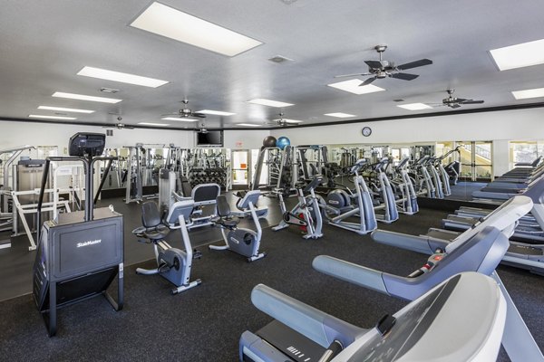 State-of-the-art fitness center with modern equipment at Barcelona Apartments