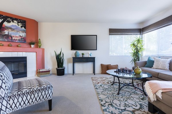 Living room at Barcelona Apartments: Comfortable seating with contemporary decor in Greystar's luxury apartment community