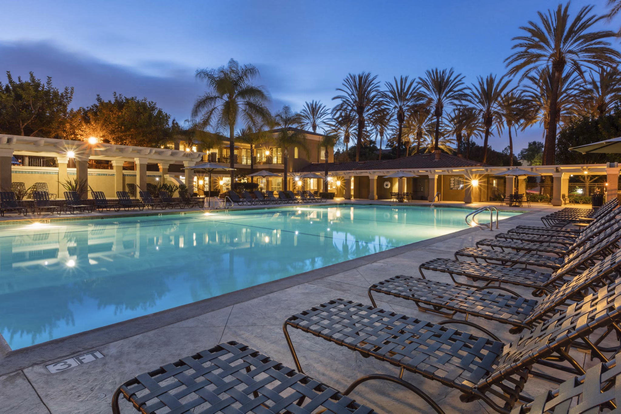 Luxury pool area at Barcelona Apartments offering relaxation and leisure spaces