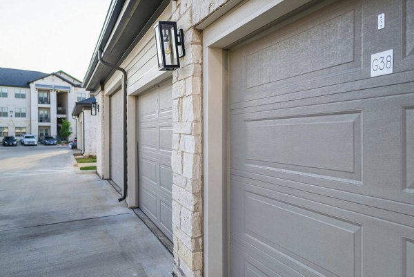 Garage entrance at The Beverley at Denton luxury apartments with ample parking space