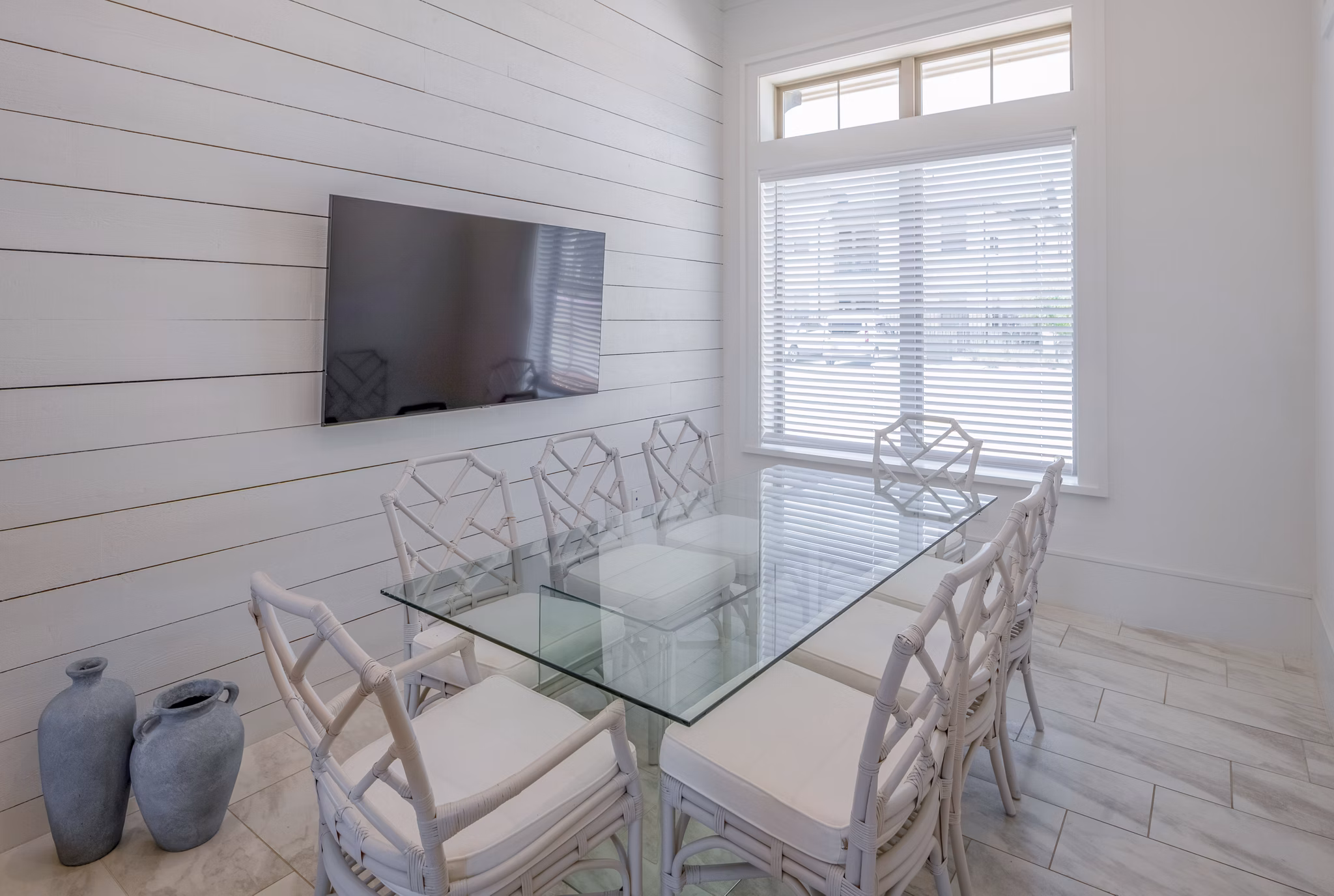 Meeting facility with modern seating and AV equipment at The Mark at Denton Apartments