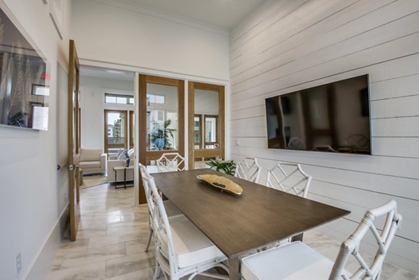 Modern meeting facility with sleek design at The Mark at Denton Apartments, perfect for business gatherings and events