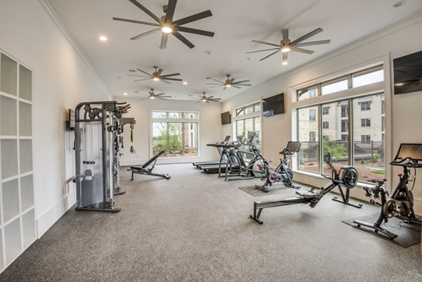 fitness center at The Mark at Denton Apartments