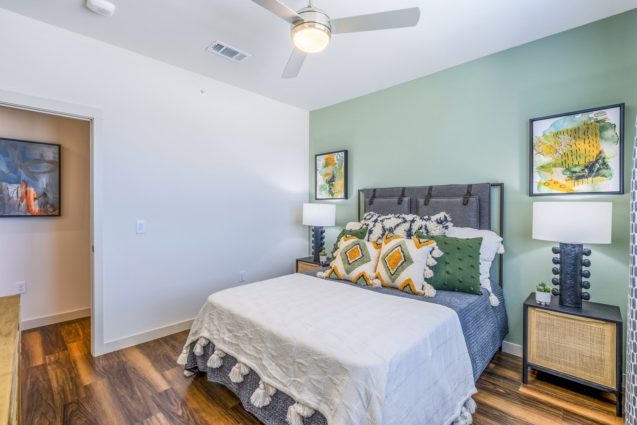 Cozy bedroom with modern decor at Prose Northbend Apartments